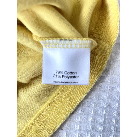 Hanna Andersson Girls Size 2 80 85 Terry Cloth Hoodie Swim Cover Up Yellow - Picture 2 of 4